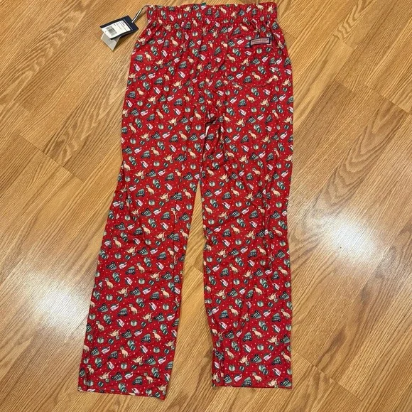NEW Vineyard Vines Red‎ Knit Christmas Lounge Pants boys size L - Picture 6 of 8